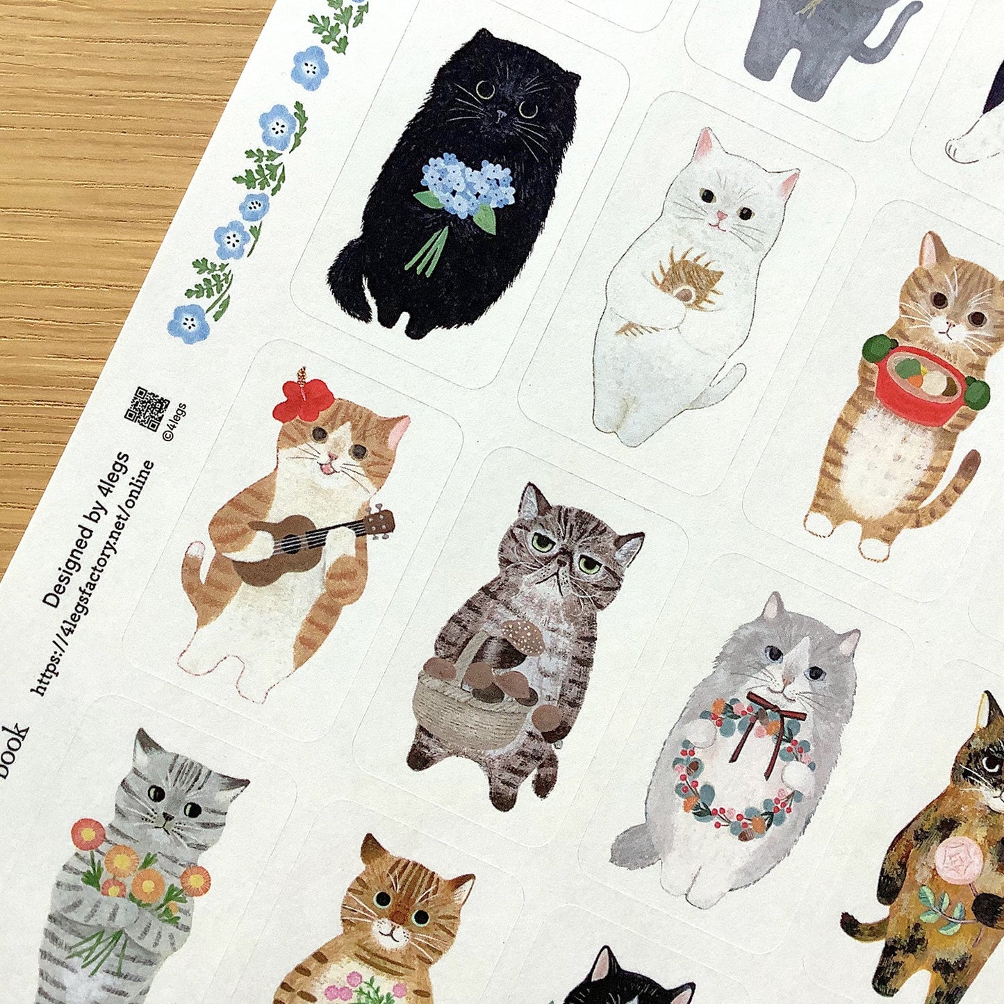 Cats in a pickture book - seal sticker -  4legs