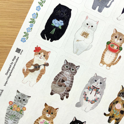 Cats in a pickture book - seal sticker -  4legs