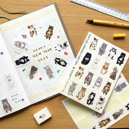 Cats in a pickture book - seal sticker -  4legs