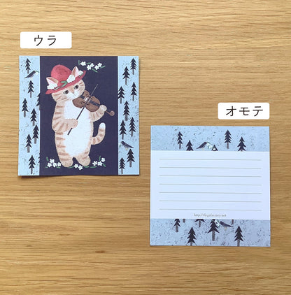 The violin cat (バイオリン猫) - 4legs memo paper
