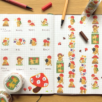 Mushroom Cat #2 - 4Legs washi tape
