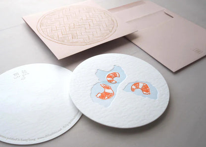 shrimp dumpling - letterpress notecard - Ditto Ditto