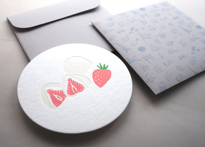 ichigo daifuku - letterpress notecard - Ditto Ditto