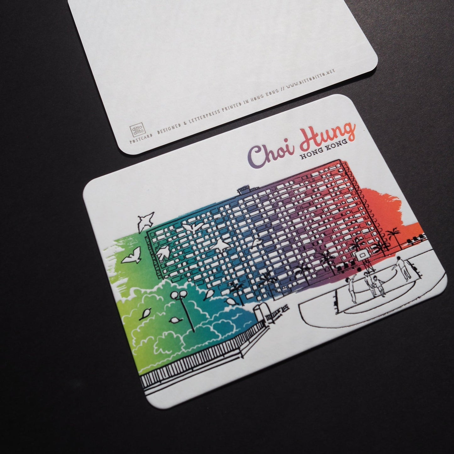 Choi Hung - Letterpress Travel Postcard - Ditto Ditto