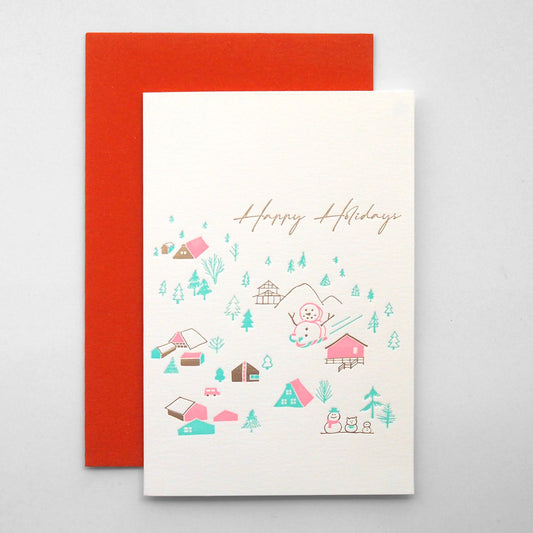 marshmallow snowman - letterpress christmas card - Ditto Ditto