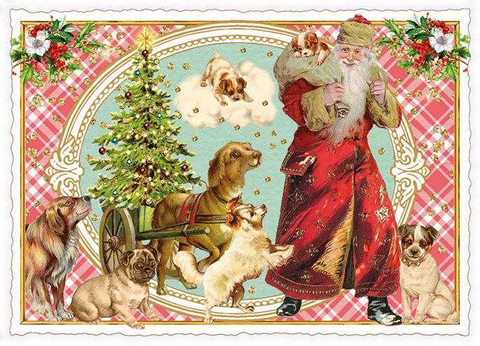 SANTA CLAUS WITH DOGS - PK1256