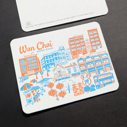 Wan Chai - Letterpress Travel Postcard - Ditto Ditto