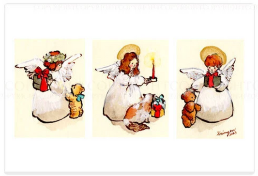 Three Angels with gifts -  Krimgen postcard