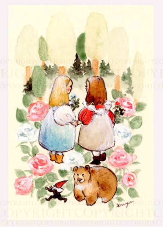 Snow White and Red rose-  Krimgen postcard