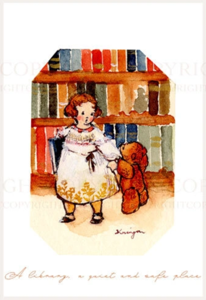 Library - Krimgen postcard