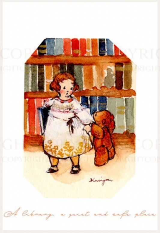 Library - Krimgen postcard