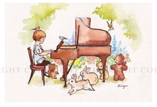 Piano in the forest - Krimgen postcard