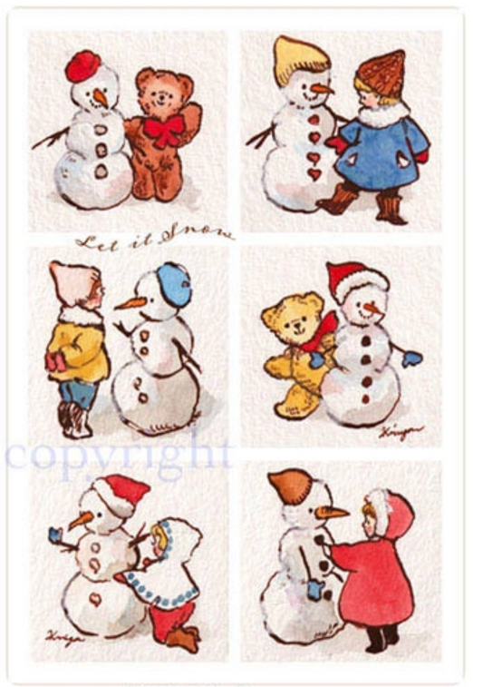 Snowmen - Krimgen postcard