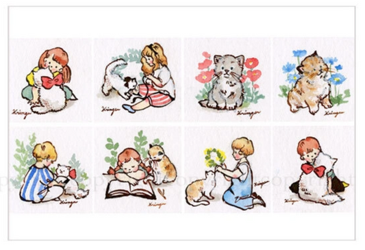 small paintings, kitten - Krimgen postcard
