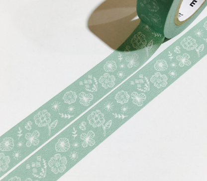 MT Washi Tape Sampler - 0.5m - green collection 2