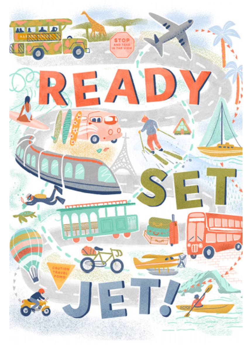 Ready Set Jet  -  Lantern Press Postcard