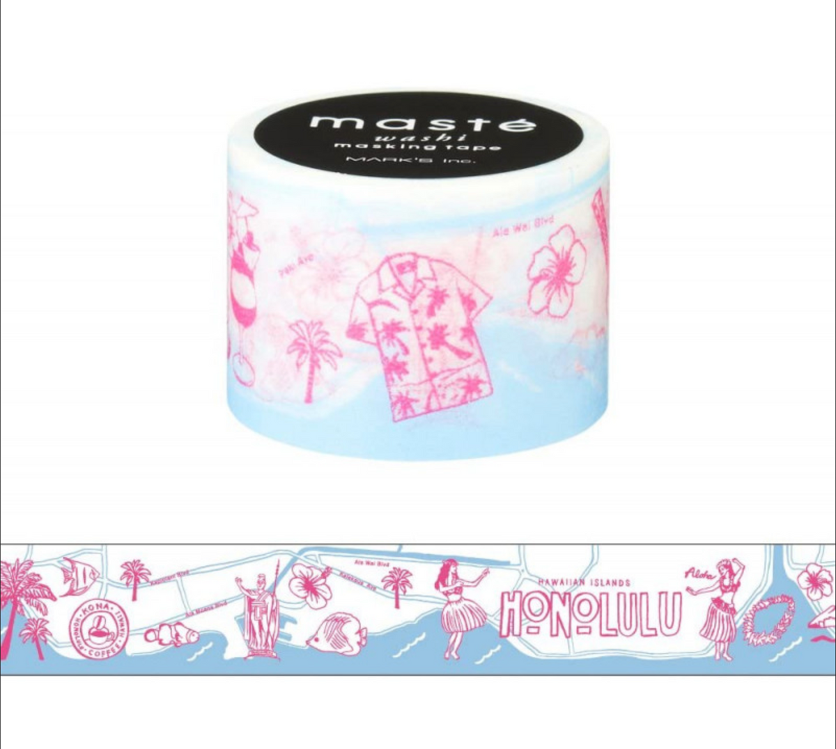 Honolulu - 0.5m sampler - Mark's masté washi tape