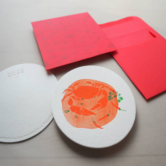 Letterpress Food Notecard - Chilli Crab - Ditto Ditto