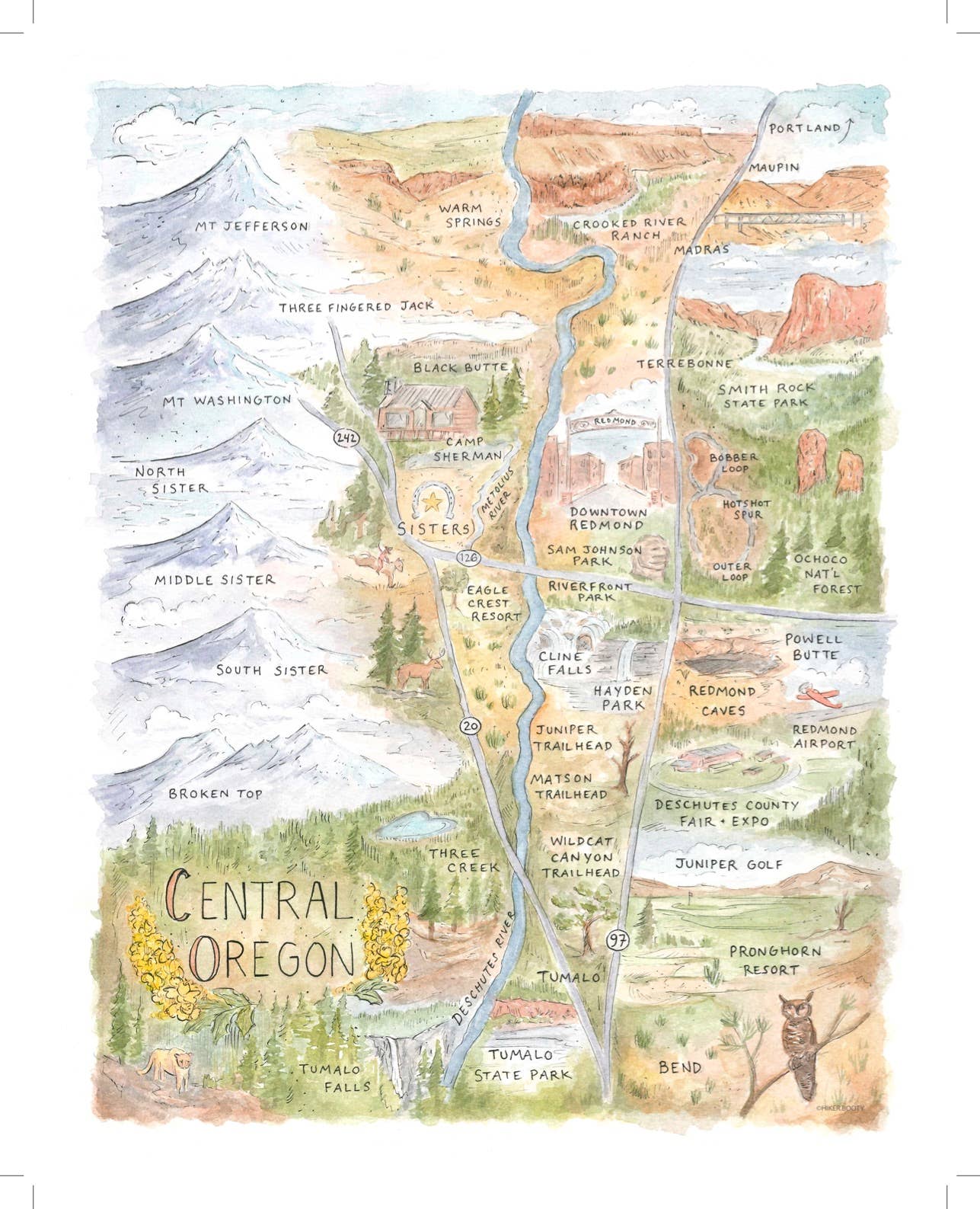 Redmond Second Edition Central Oregon - Hiker Booty Postcard