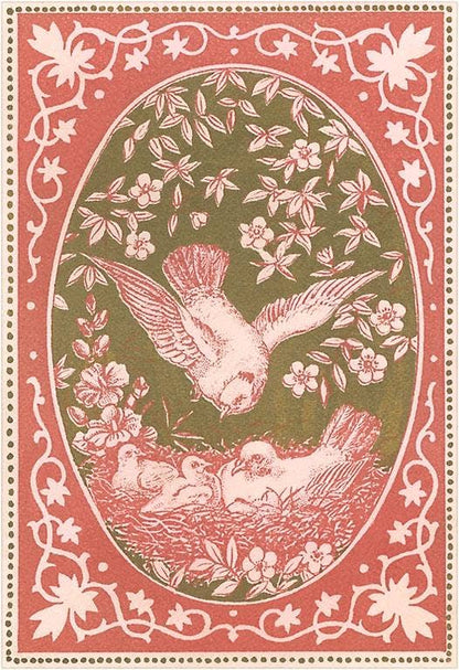 Valentine with Dove Family - Found Image postcard