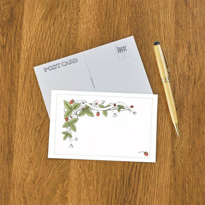 Strawberry Border, Fruit, Leaves, Flowers - Found Image postcard