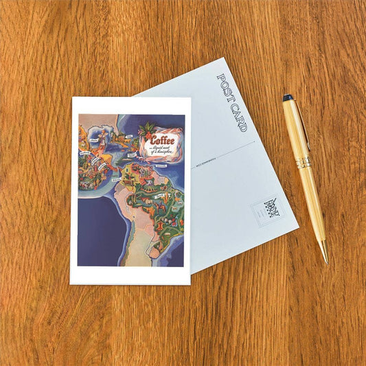 Map of Coffee Growers - Found Image postcard