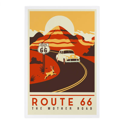 Route 66, Mother Road, Simplified - LanternPress postcard