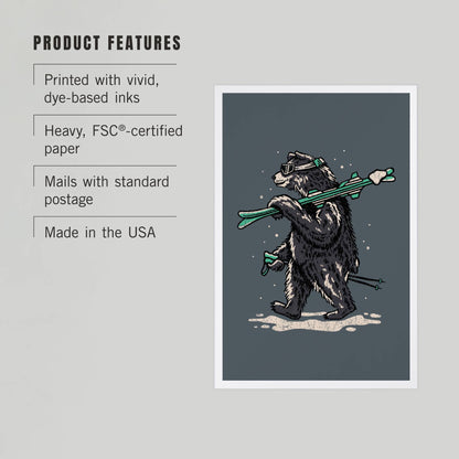 Ski Black Bear - LanternPress postcard