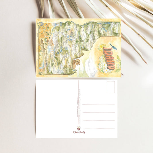Idaho State Map - Hiker Booty Postcard