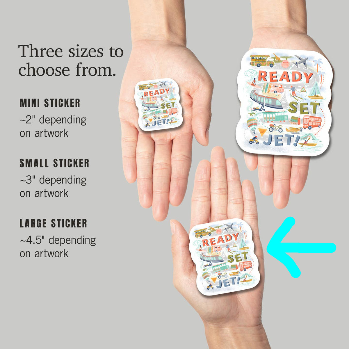 Ready, Set, Jet - vinyl sticker - Lantern Press