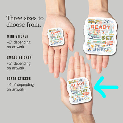 Ready, Set, Jet - vinyl sticker - Lantern Press