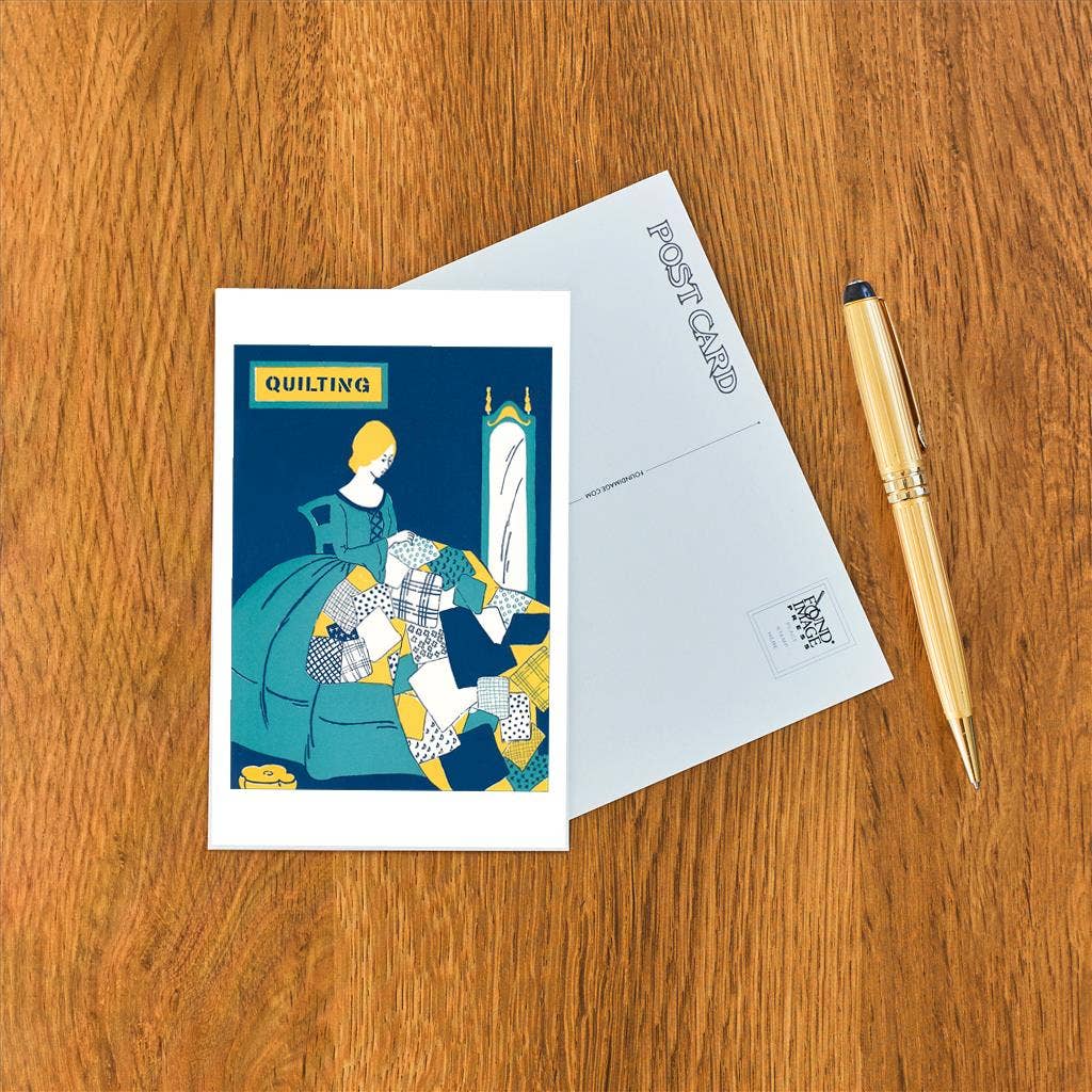 Quilting Poster - Found Image postcard