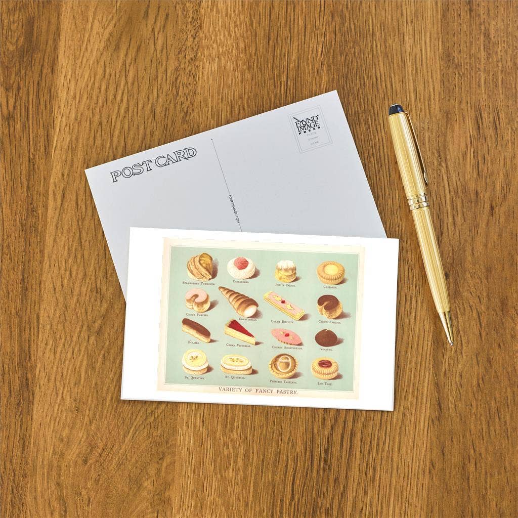 Variety of Fancy Pastries - Found Image postcard