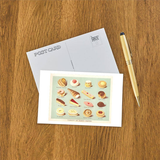 Variety of Fancy Pastries - Found Image postcard