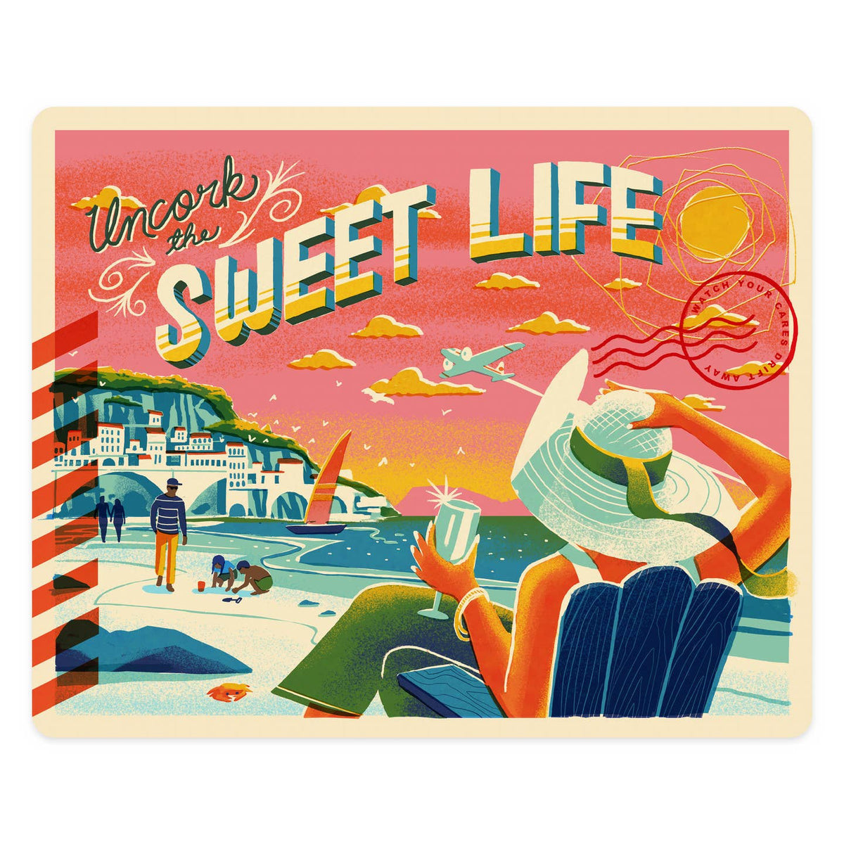 Uncork the Sweet Life - vinyl sticker - Lantern Press