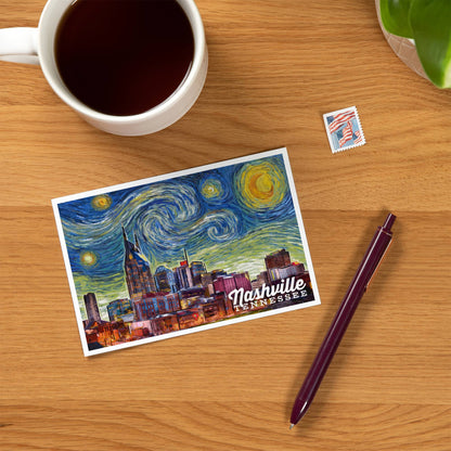 Nashville, Tennessee, Starry Night - Lantern Press Postcard