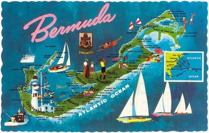 Map of Bermuda - Found Image postcard