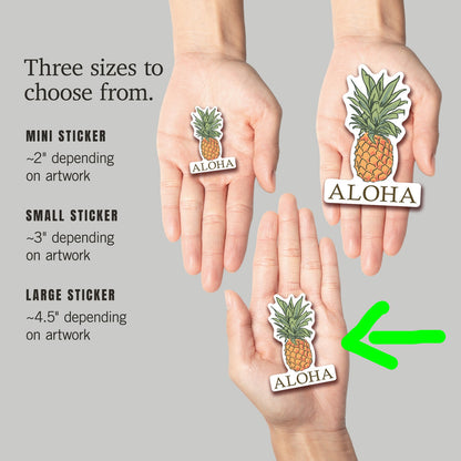 Aloha, Pineapple, Icon - vinyl sticker - Lantern Press