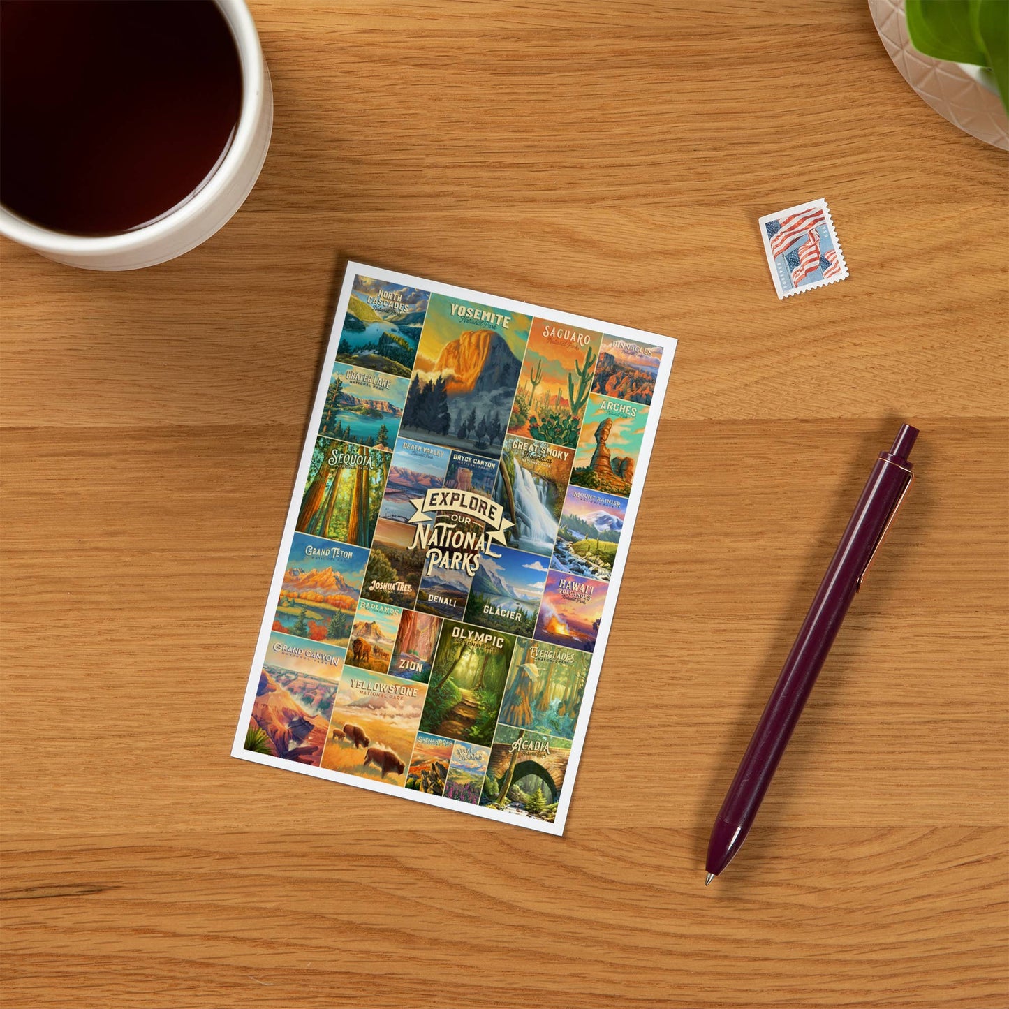 Oil Painting National Park Series Collage -  LanternPress postcard