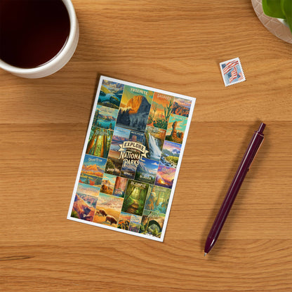 Oil Painting National Park Series Collage -  LanternPress postcard