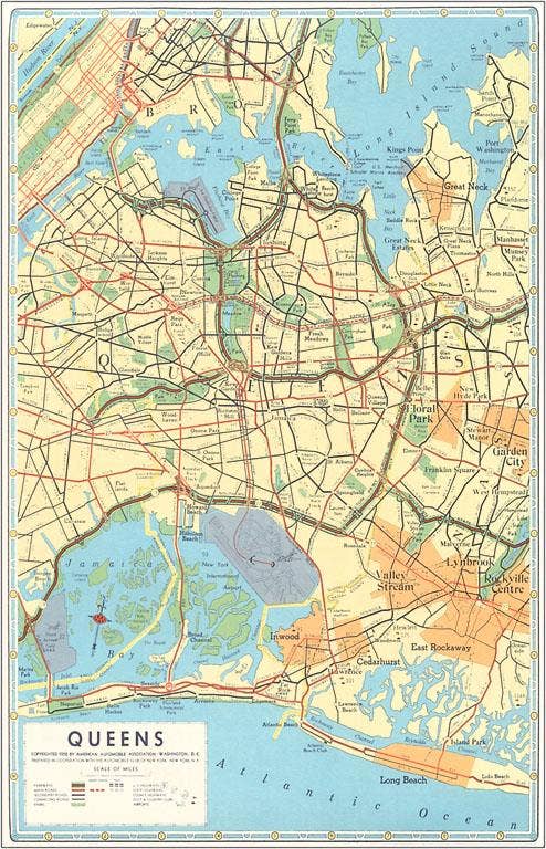 Map of Queens, New York - Found Image postcard