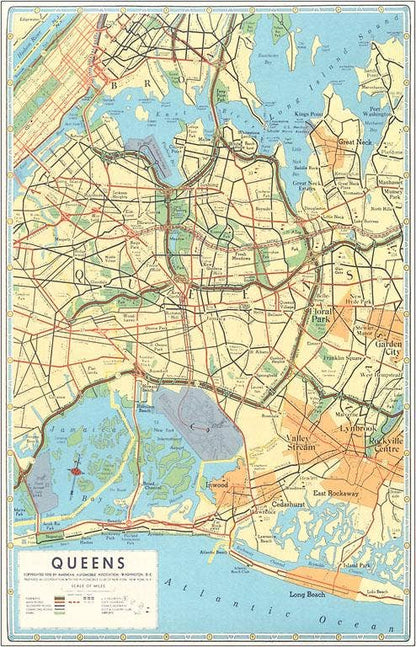 Map of Queens, New York - Found Image postcard