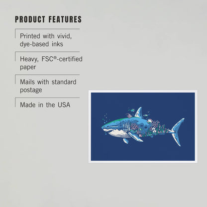 Shark, Distressed Vector - LanternPress postcard