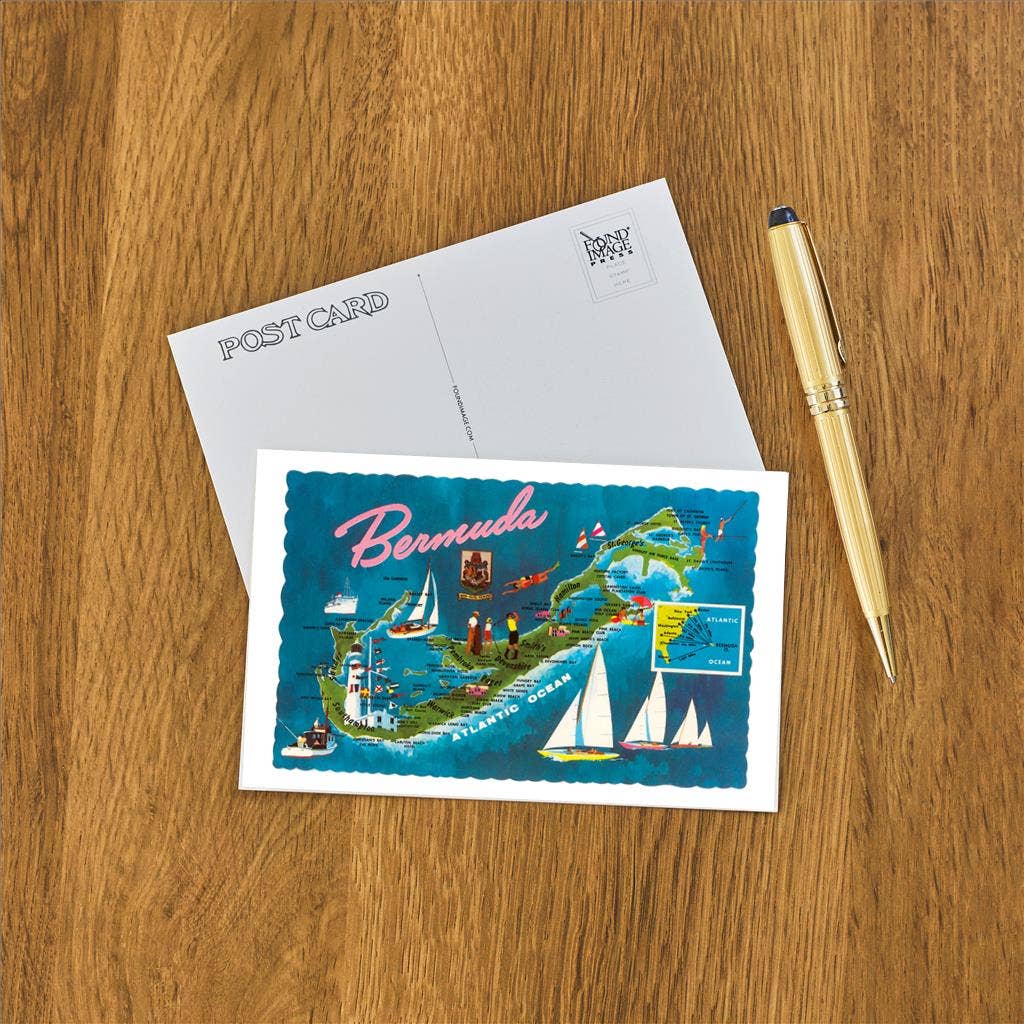 Map of Bermuda - Found Image postcard