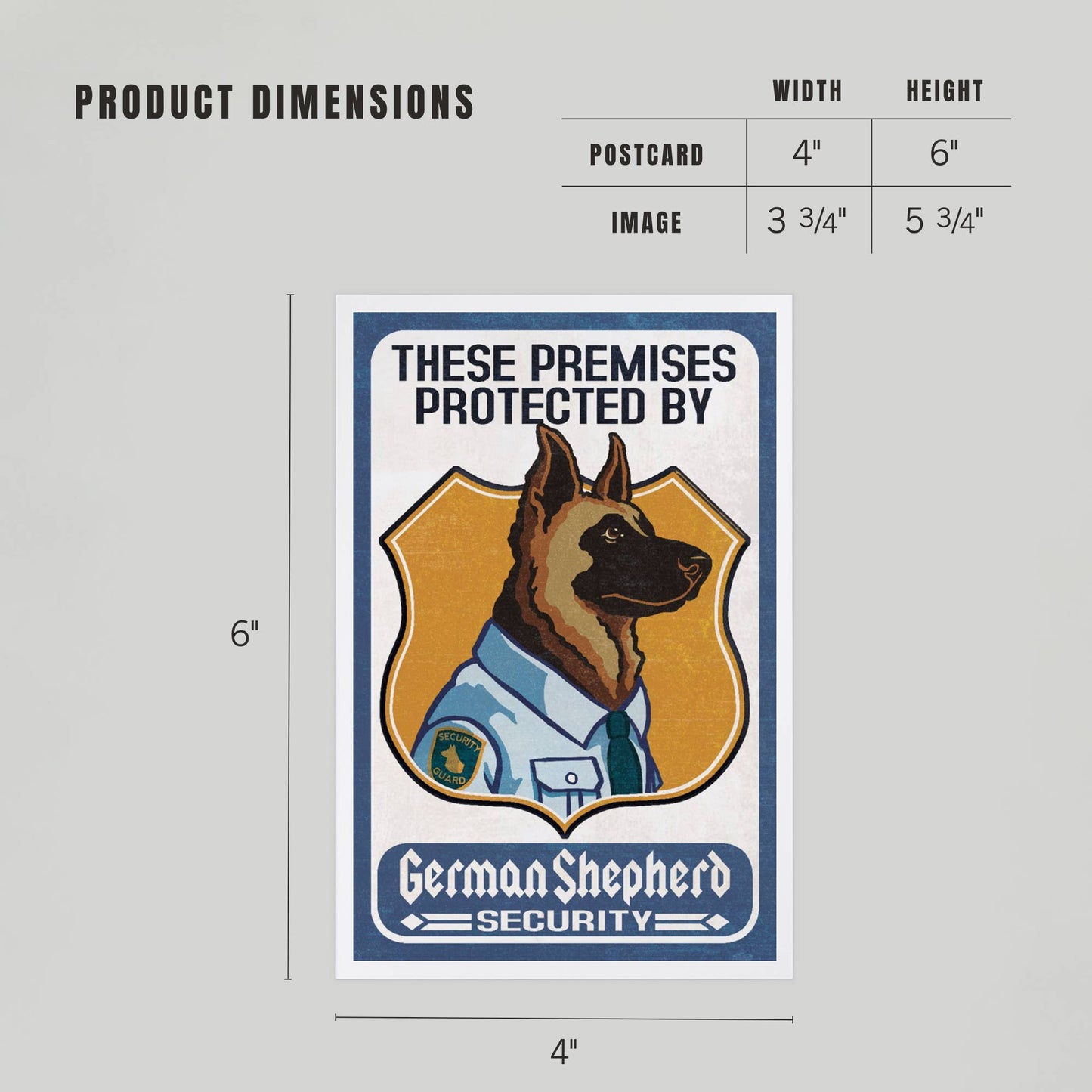 German Shepherd Security, Dog Sign - LanternPress postcard