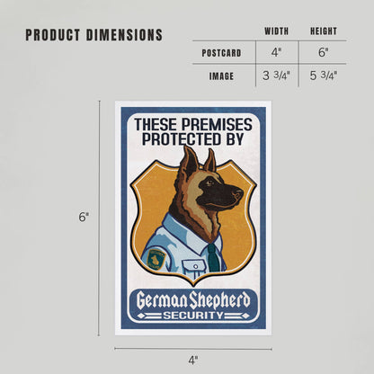 German Shepherd Security, Dog Sign - LanternPress postcard