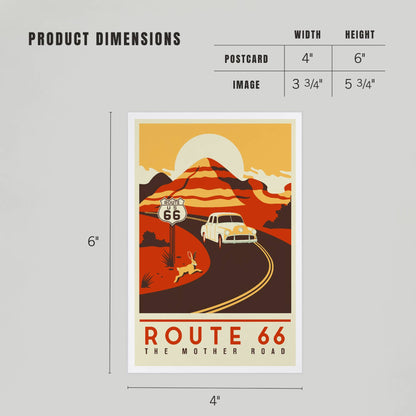 Route 66, Mother Road, Simplified - LanternPress postcard
