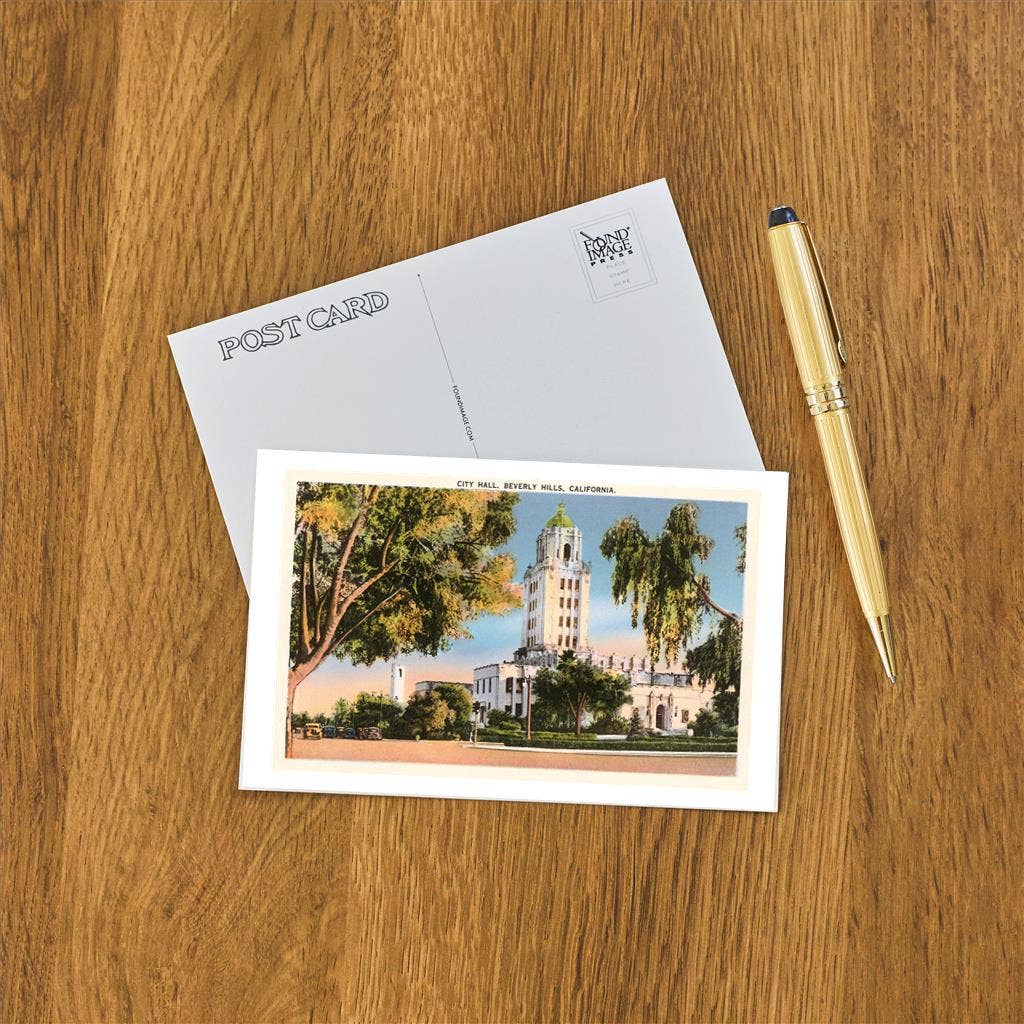 City Hall, Beverly Hills - Found Image postcard