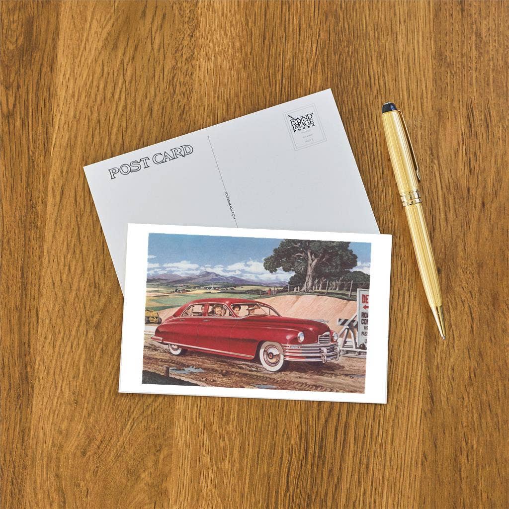 Big Red Car - Found Image postcard