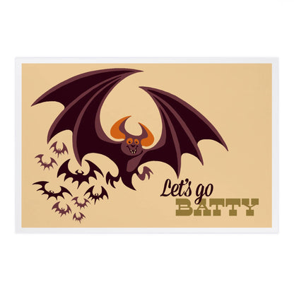 Let's Go Batty, Retro Halloween - Lantern Press Postcard